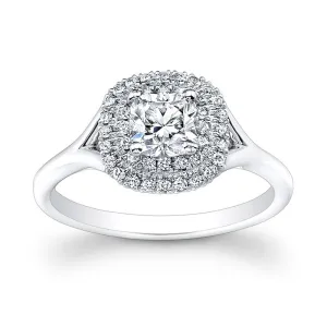 0.64 CTTW. Cushion Cut Double Halo