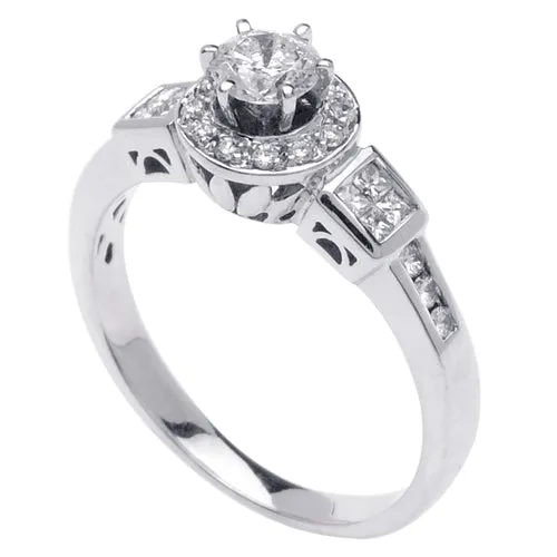 0.85ct 14K or 18K White Gold Diamond Ring