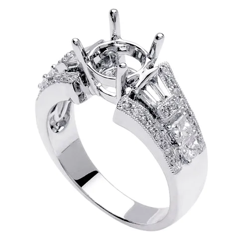 0.85ct 14K or 18K White Gold Diamond Ring
