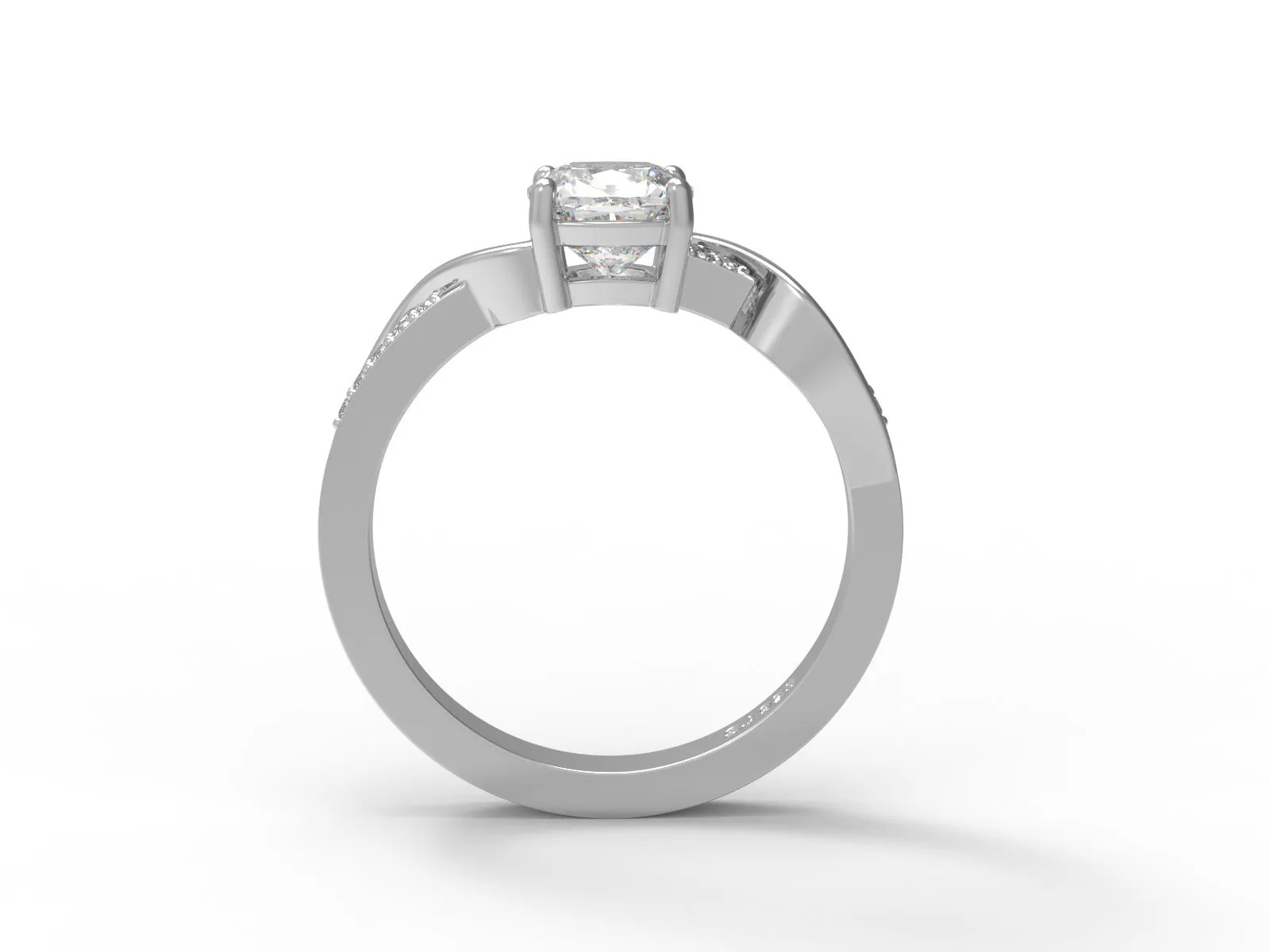 1.02 Ctw Cushion Shape Moissanite 925 Sterling Solitaire Split Shank Women Ring