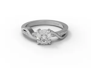 1.02 Ctw Cushion Shape Moissanite 925 Sterling Solitaire Split Shank Women Ring