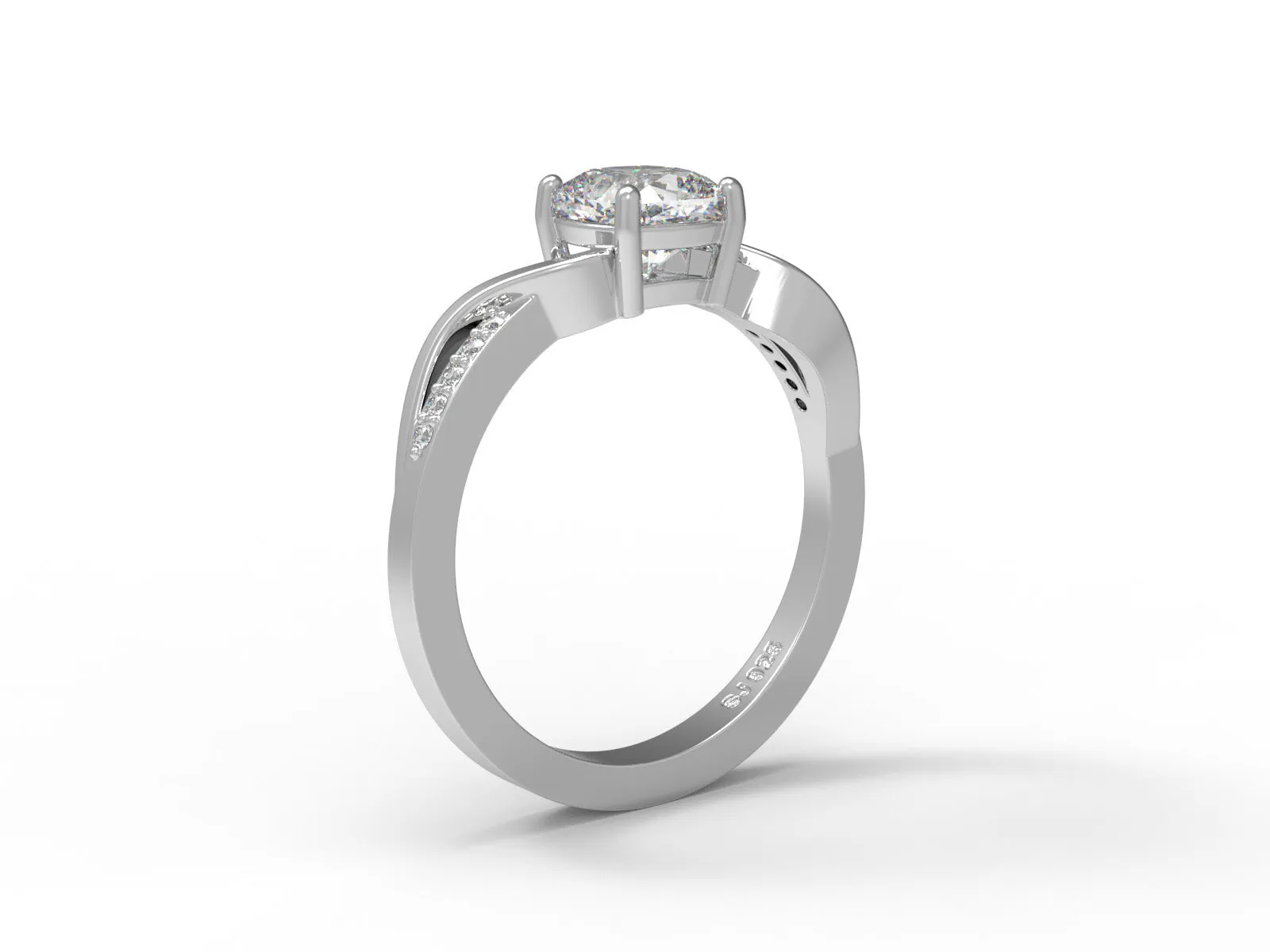 1.02 Ctw Cushion Shape Moissanite 925 Sterling Solitaire Split Shank Women Ring