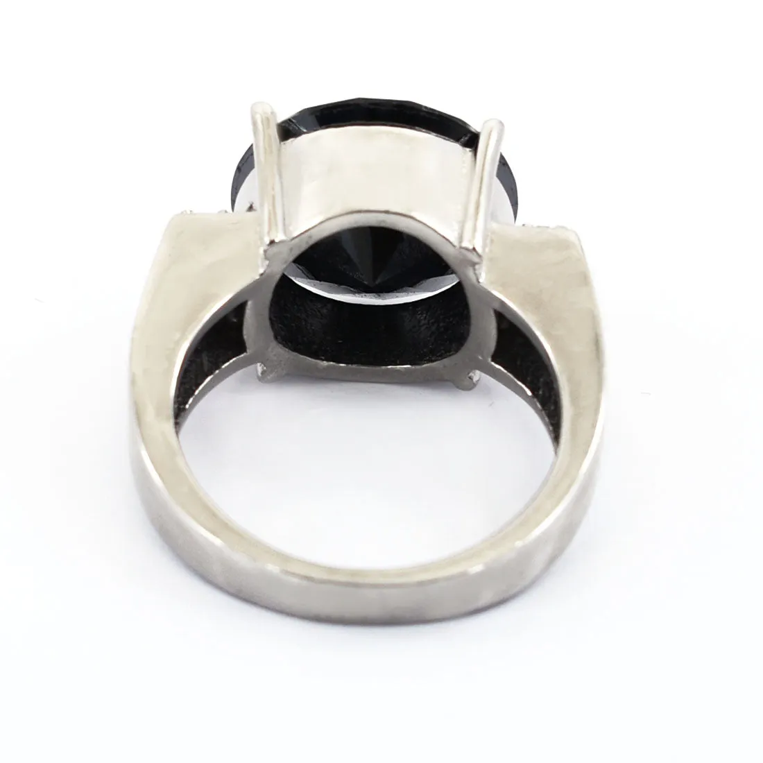 10.50 Carat Black Diamond Solitaire with Accents Designer Ring