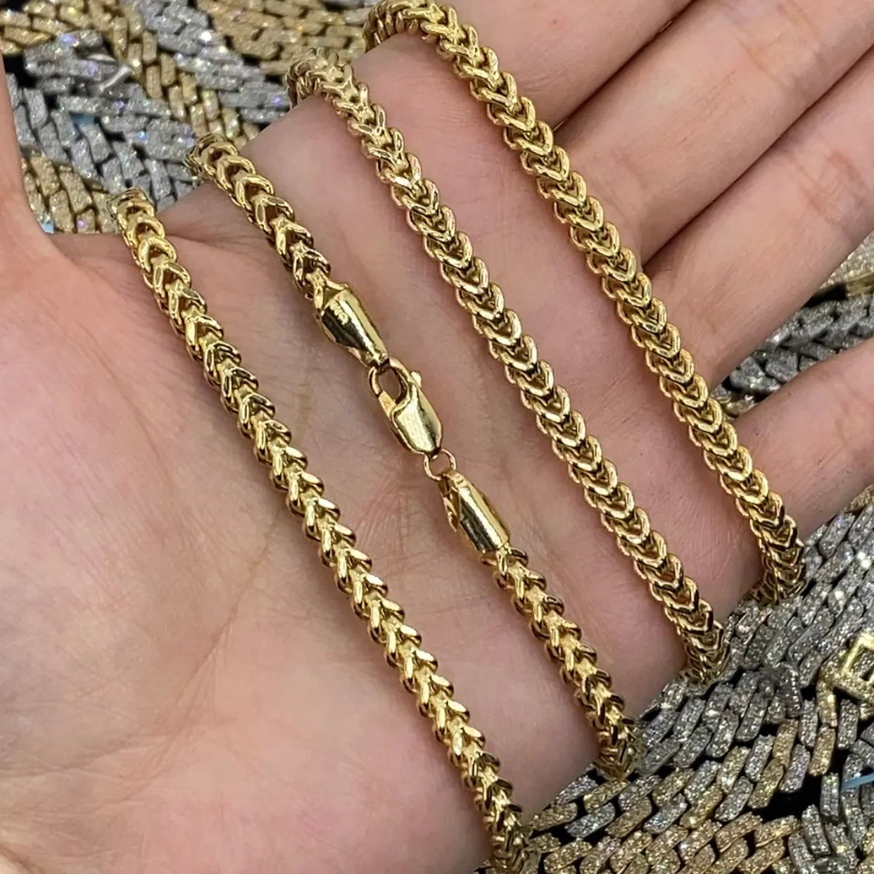10K Box Chain Link Bracelet 7"