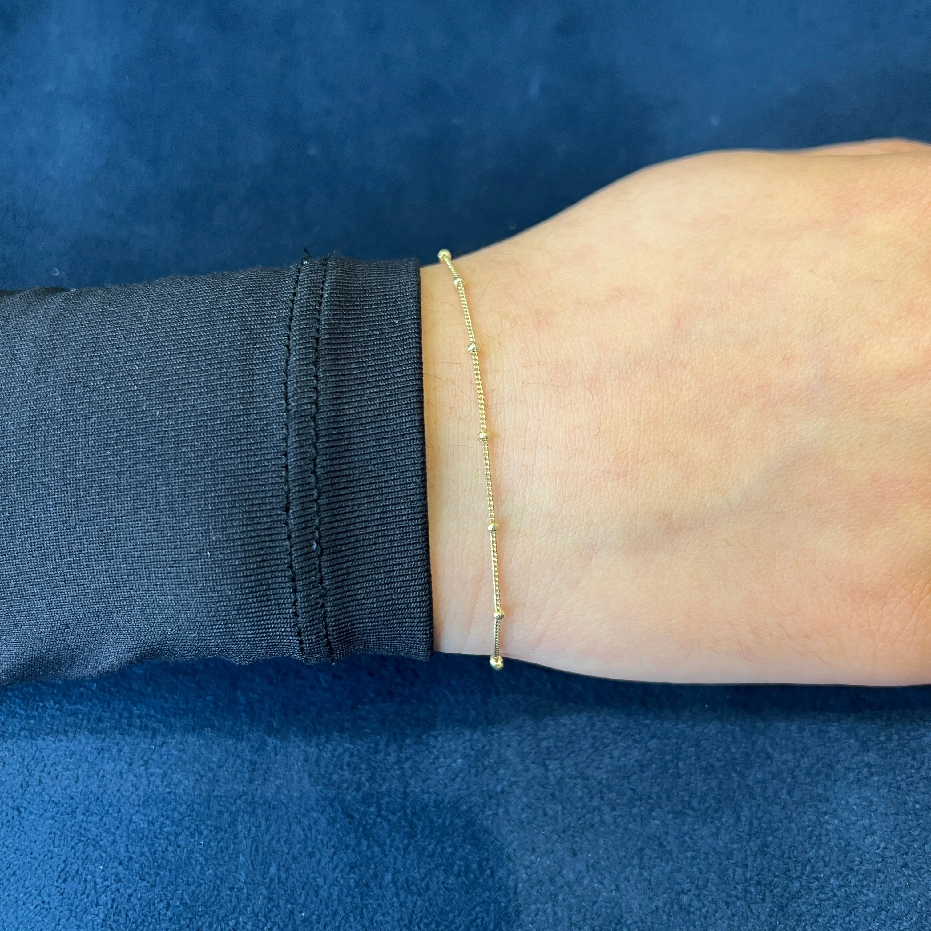 10K Yellow Gold (1.7mm) Satellite Chain Bracelet
