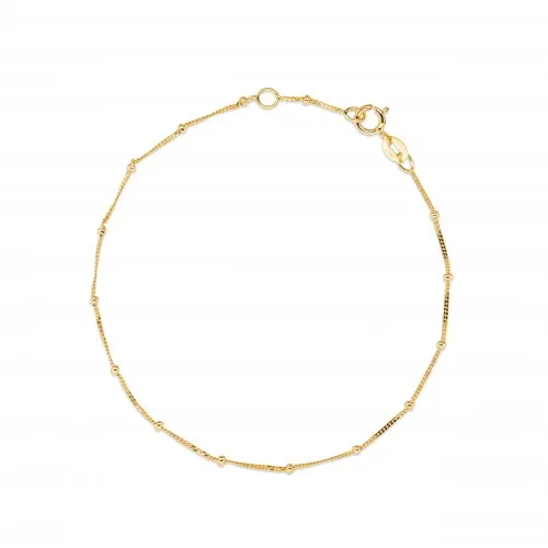 10K Yellow Gold (1.7mm) Satellite Chain Bracelet