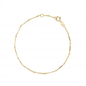 10K Yellow Gold (1.7mm) Satellite Chain Bracelet