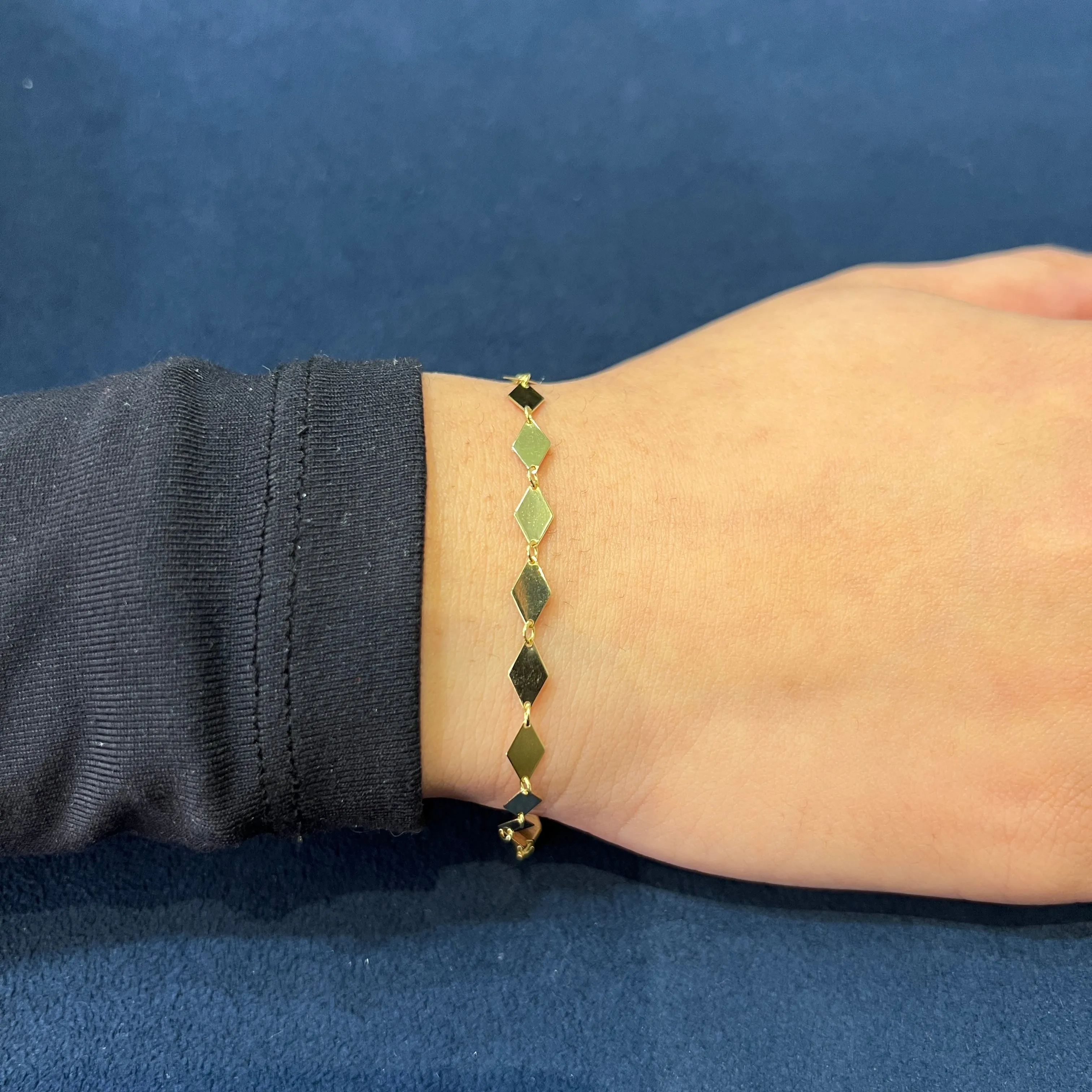 10K Yellow Gold Geometric Link Bracelet