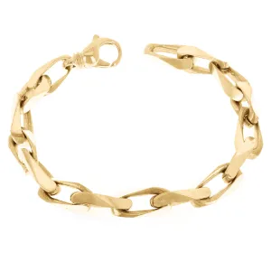 10k Yellow Gold Solid Handmade Fashion Link Chain Bracelet 7" - 9" 8.6mm