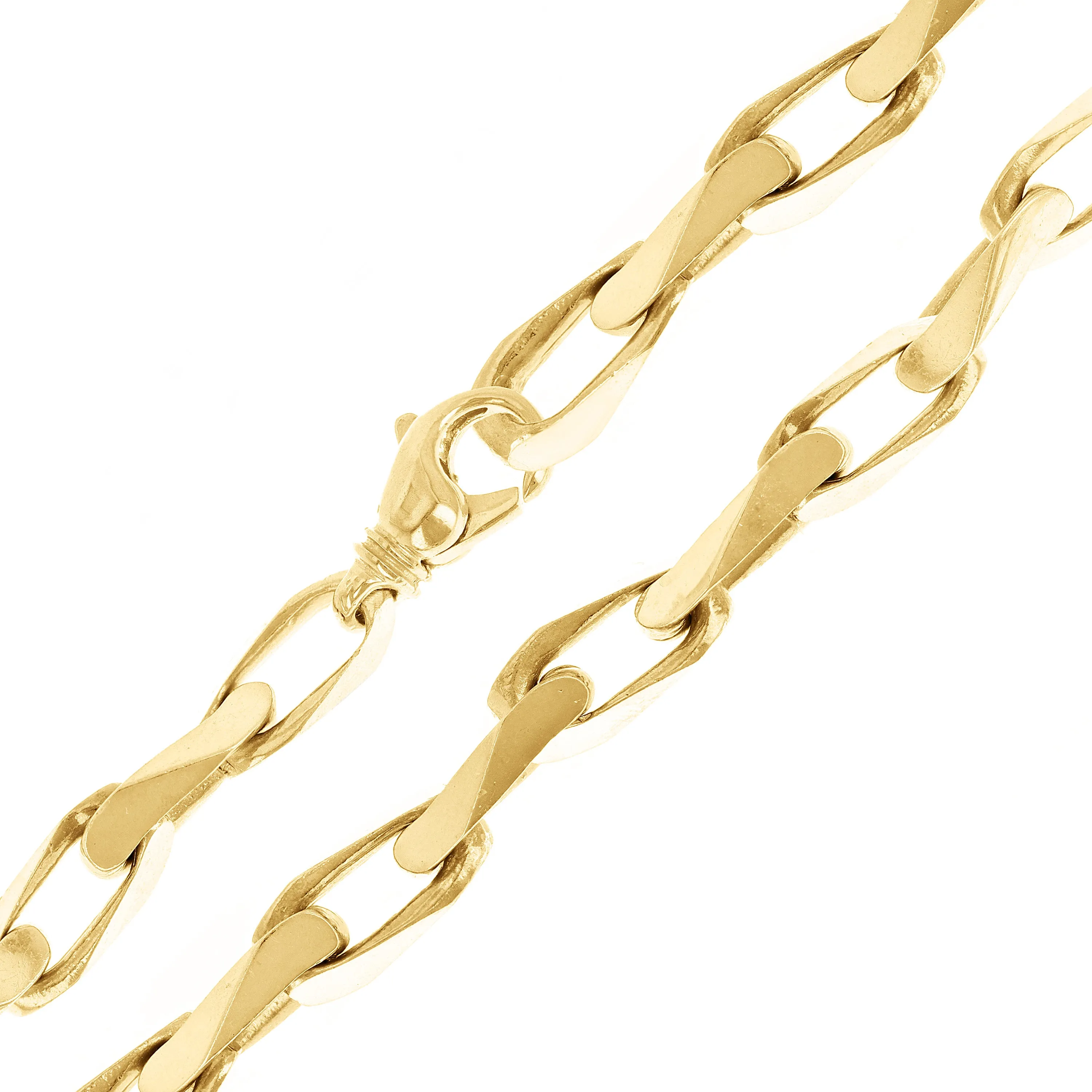 10k Yellow Gold Solid Handmade Fashion Link Chain Bracelet 7" - 9" 8.6mm