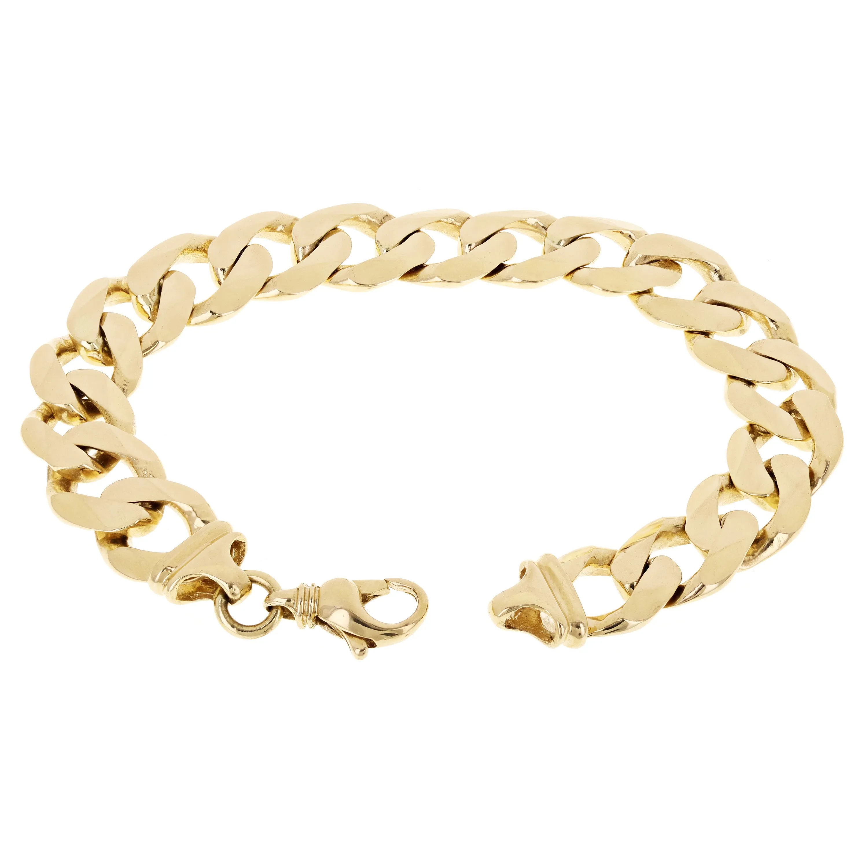 10k Yellow Gold Solid Heavy Cuban Link Chain Bracelet 7.5" 15.6mm 60 grams