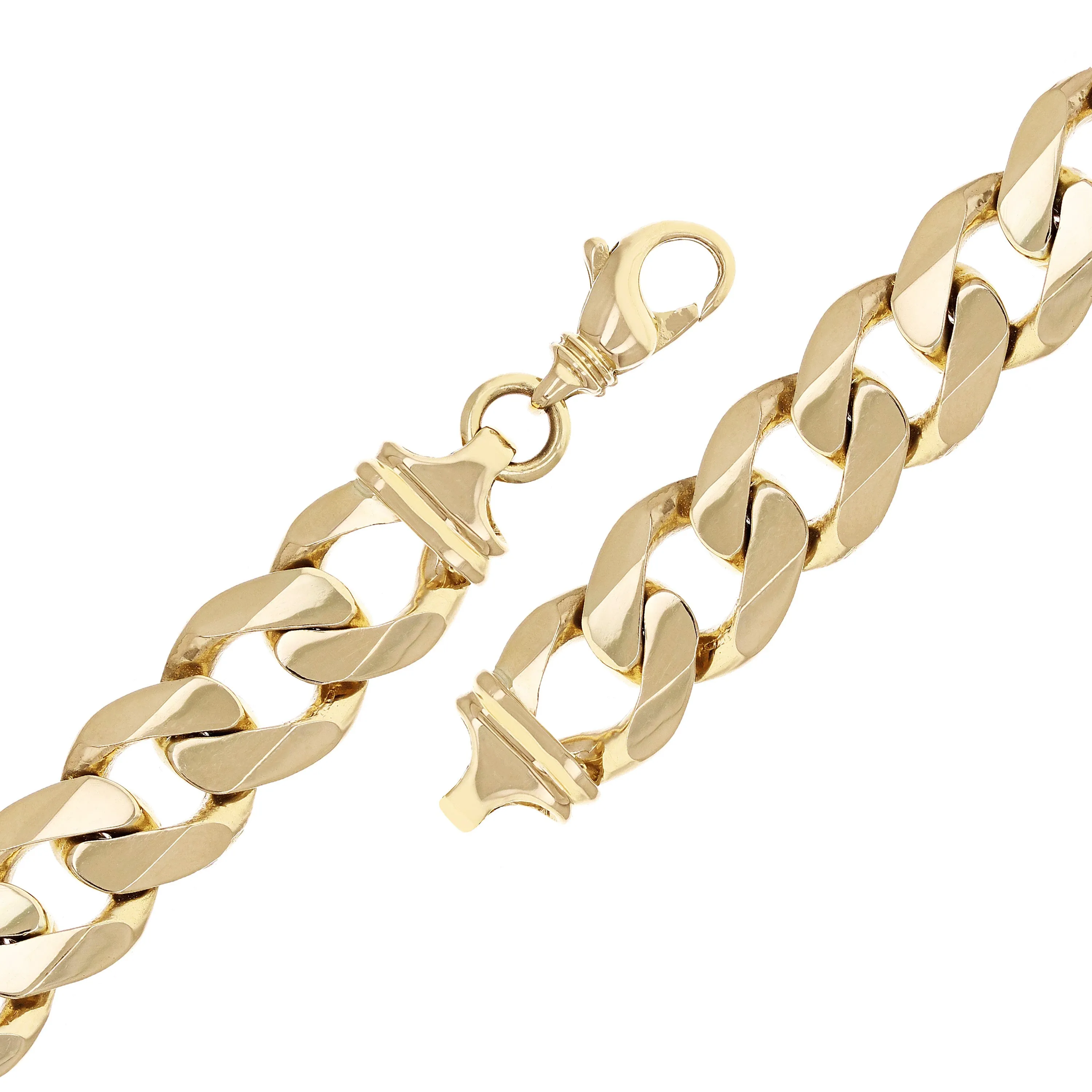 10k Yellow Gold Solid Heavy Cuban Link Chain Bracelet 7.5" 15.6mm 60 grams