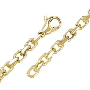 10k Yellow White or Rose Gold Solid Anchor Link Chain Bracelet 4.5mm Various Lengths