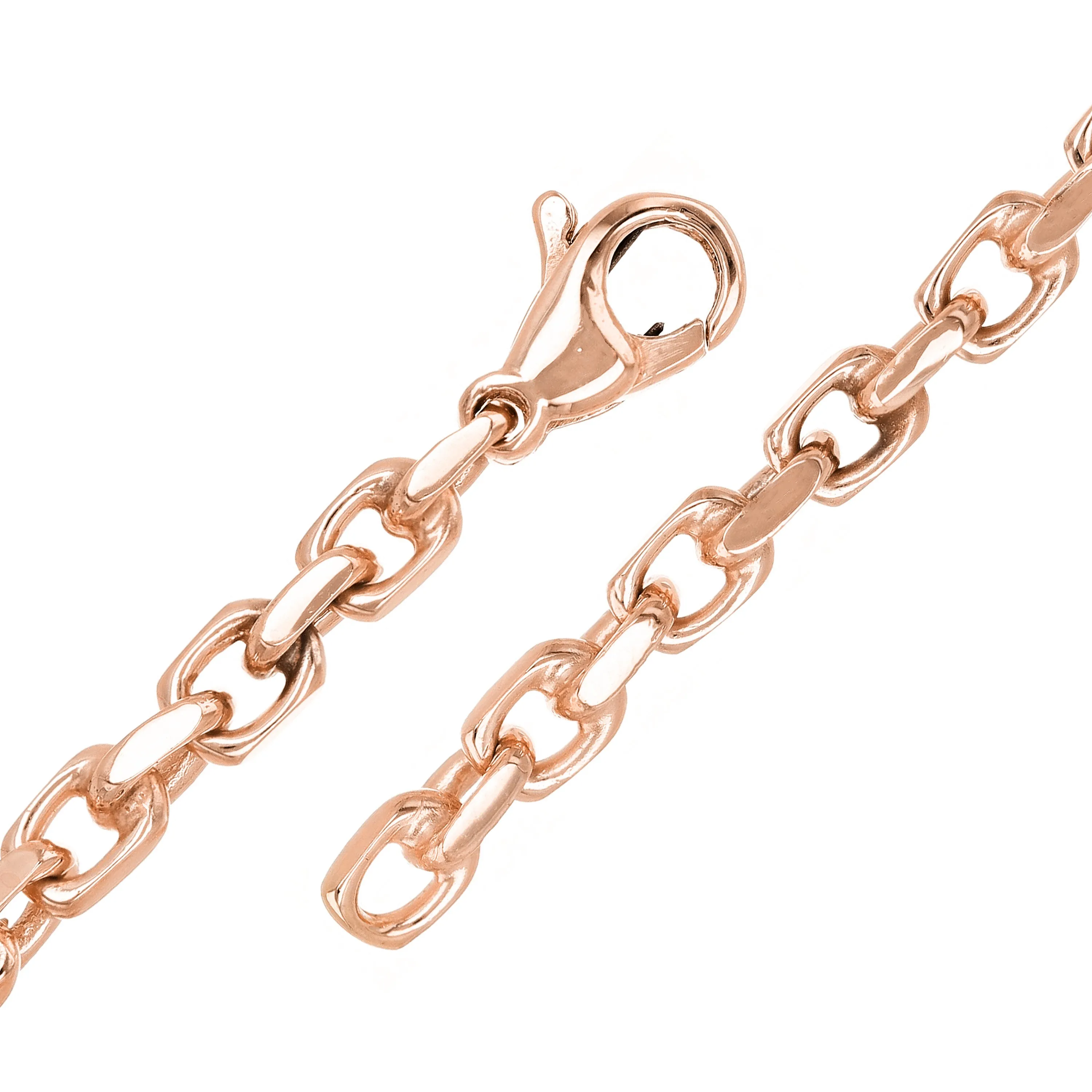 10k Yellow White or Rose Gold Solid Anchor Link Chain Bracelet 4.5mm Various Lengths