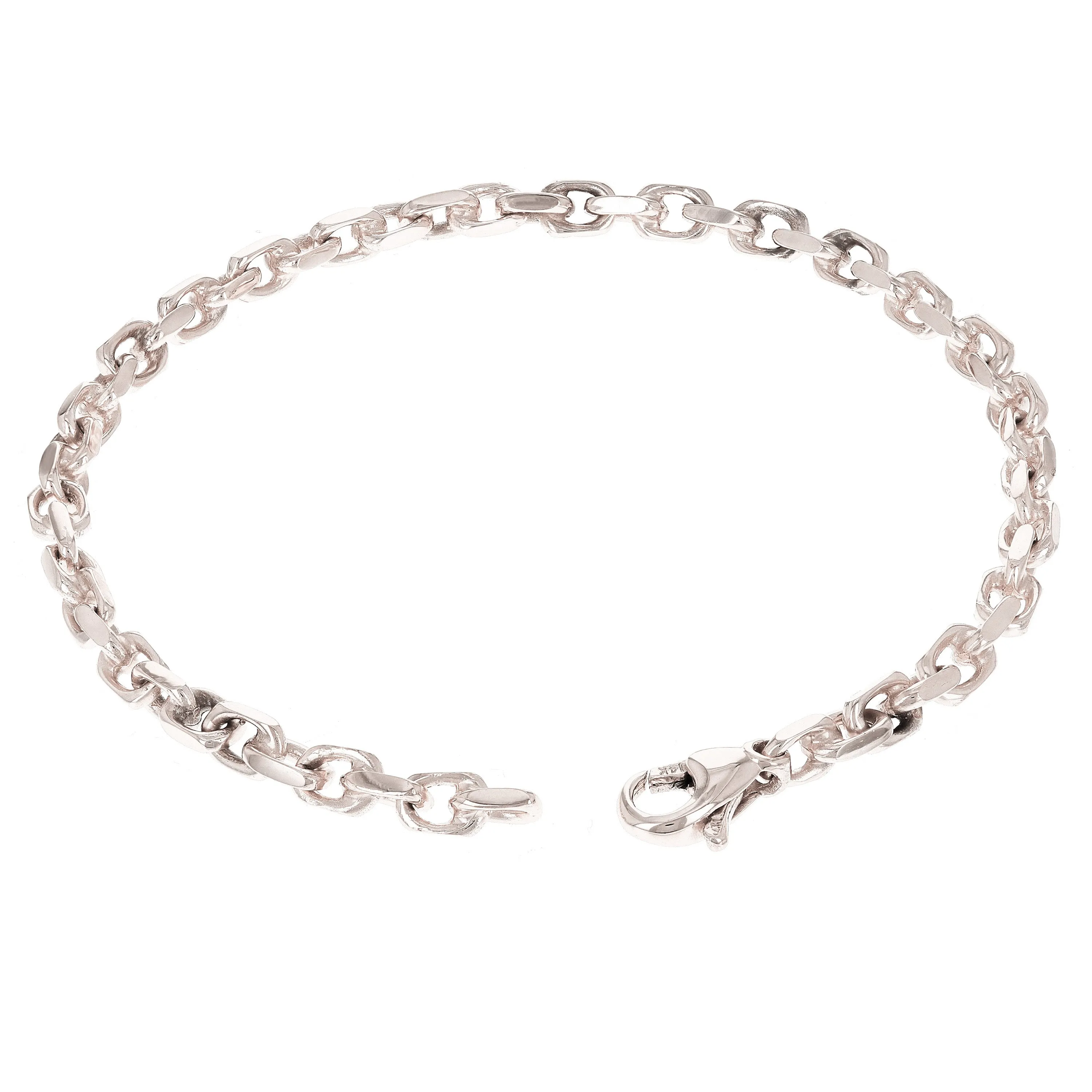 10k Yellow White or Rose Gold Solid Anchor Link Chain Bracelet 4.5mm Various Lengths