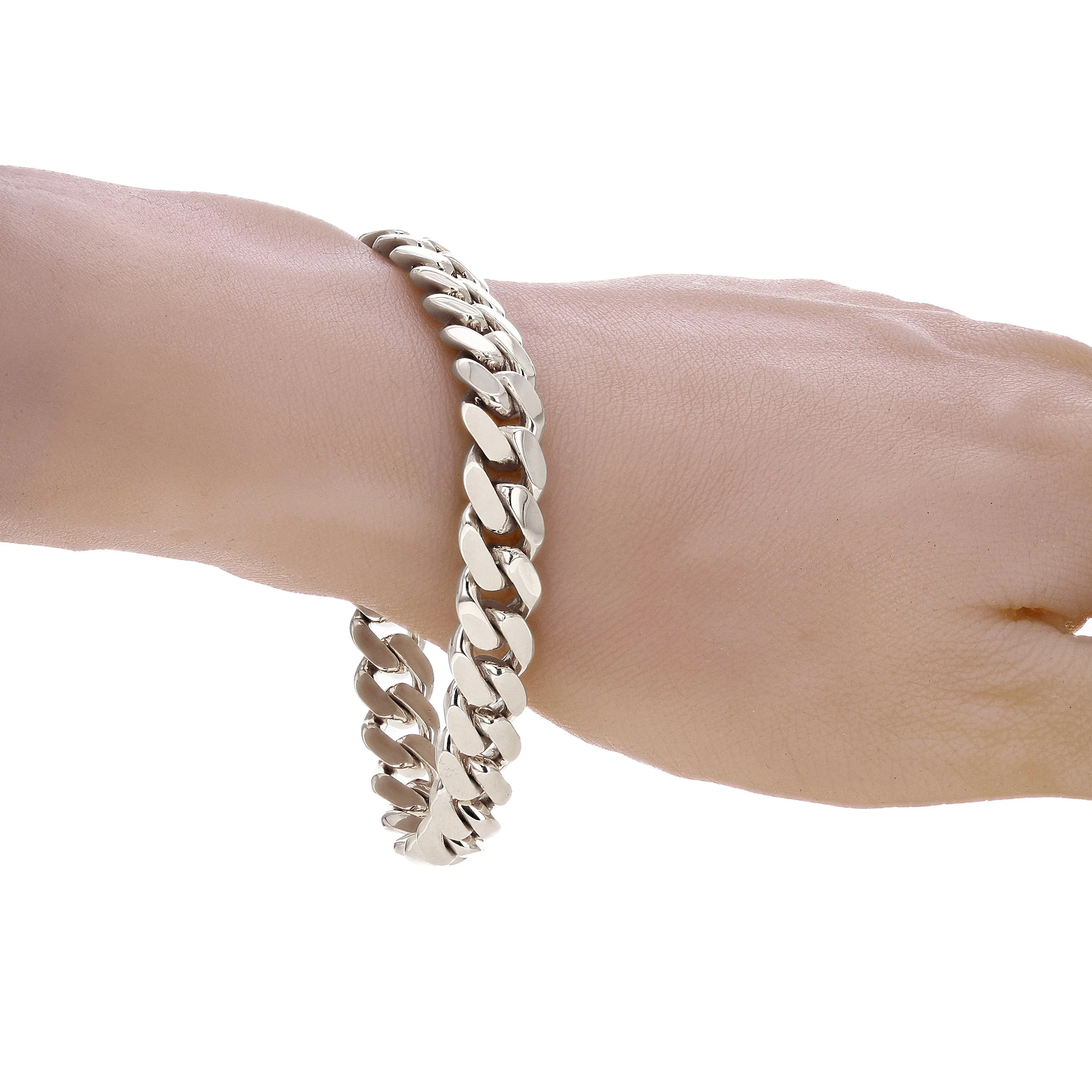 10k Yellow White or Rose Gold Solid Heavy Miami Cuban Chain Link Bracelet 10 mm 8", 8.5", 9" with Box Clasp
