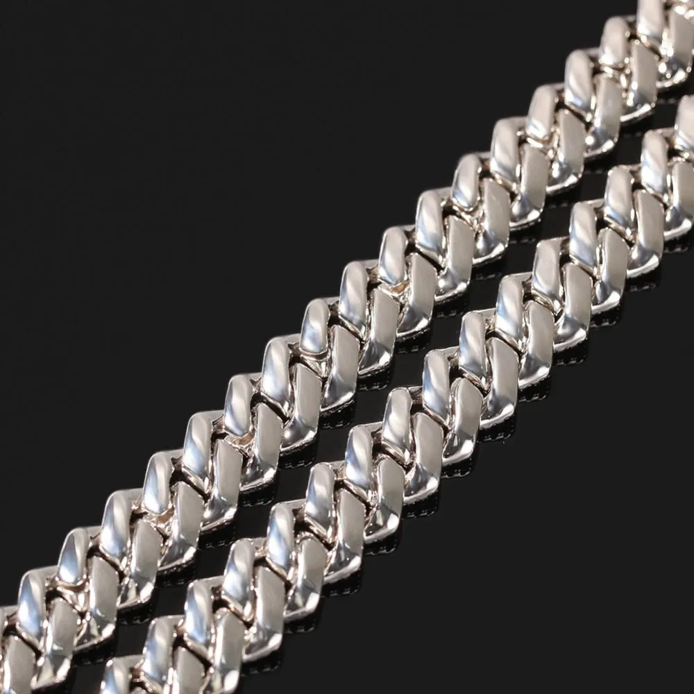 13mm  Zircon Miami Cuban Link Necklace Gold Silver Plated Luxury