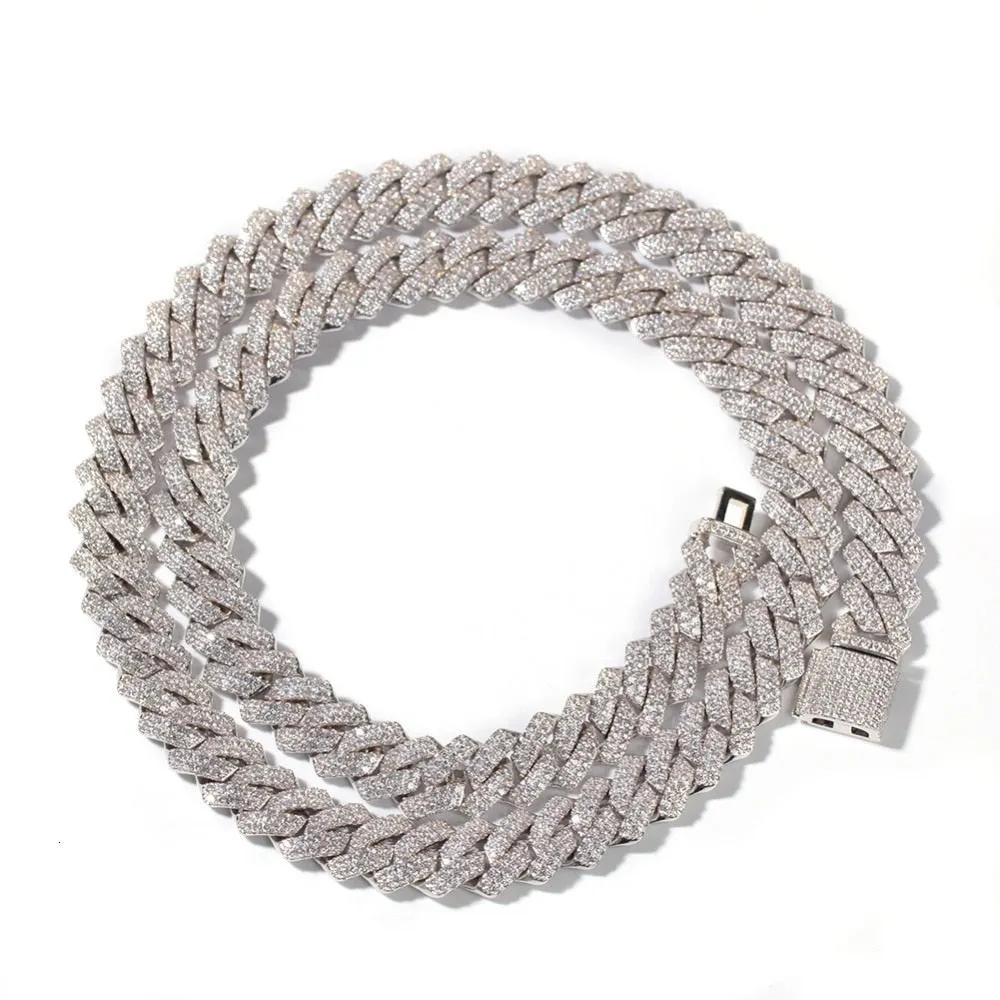 13mm  Zircon Miami Cuban Link Necklace Gold Silver Plated Luxury