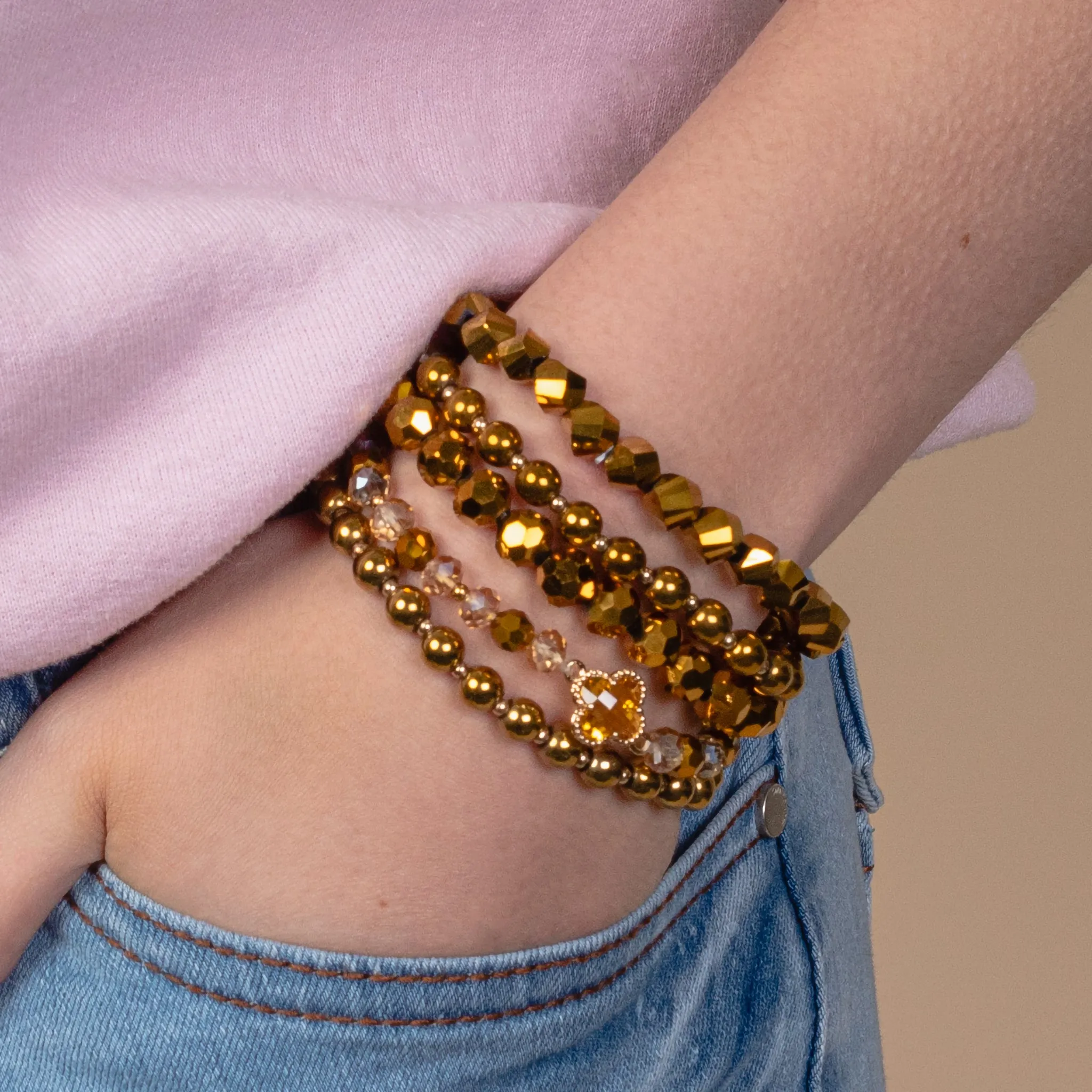 1412 - Stacked Bracelets - Gold