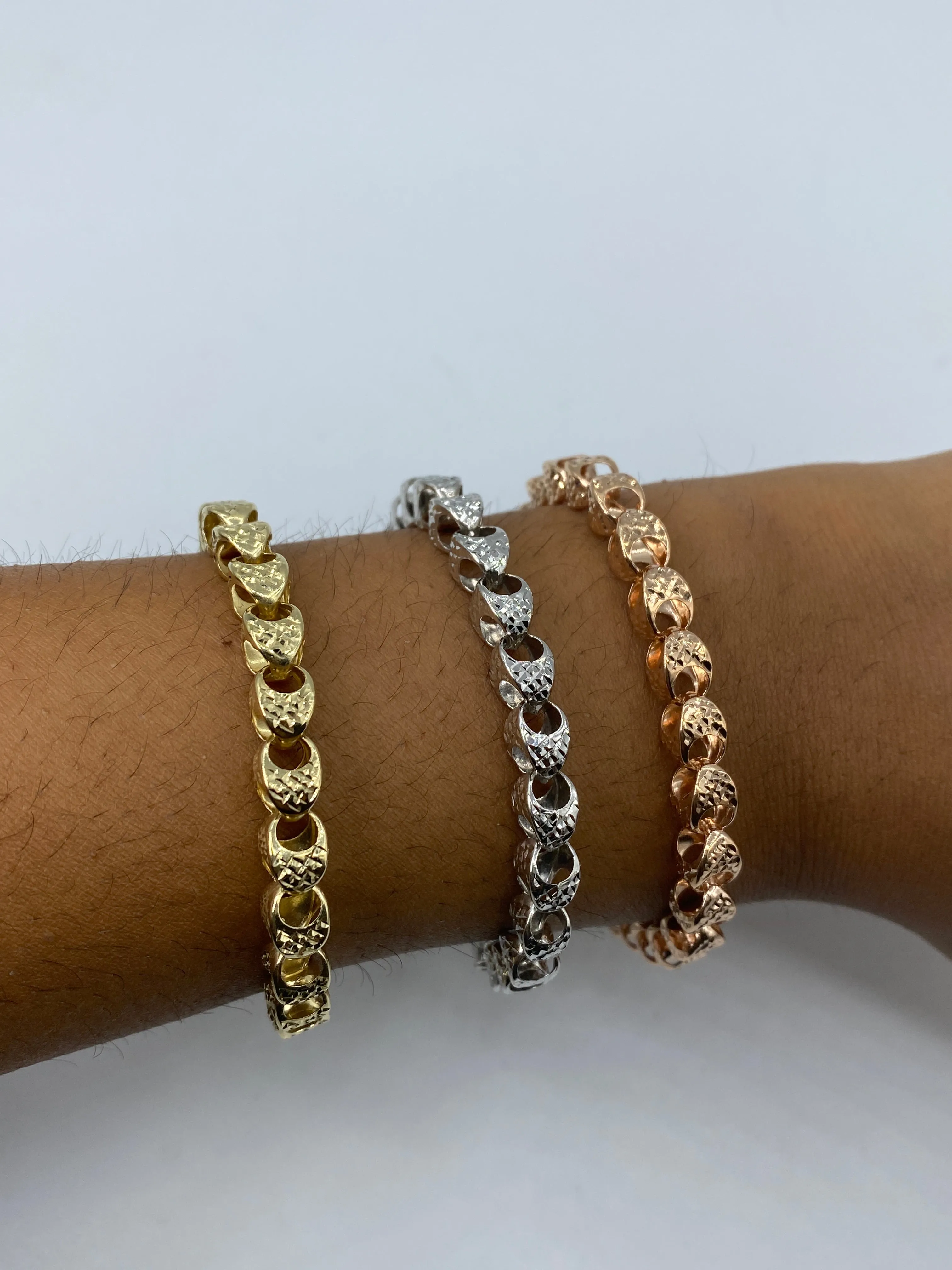 14K 6MM Round Link Bracelet 7.5"