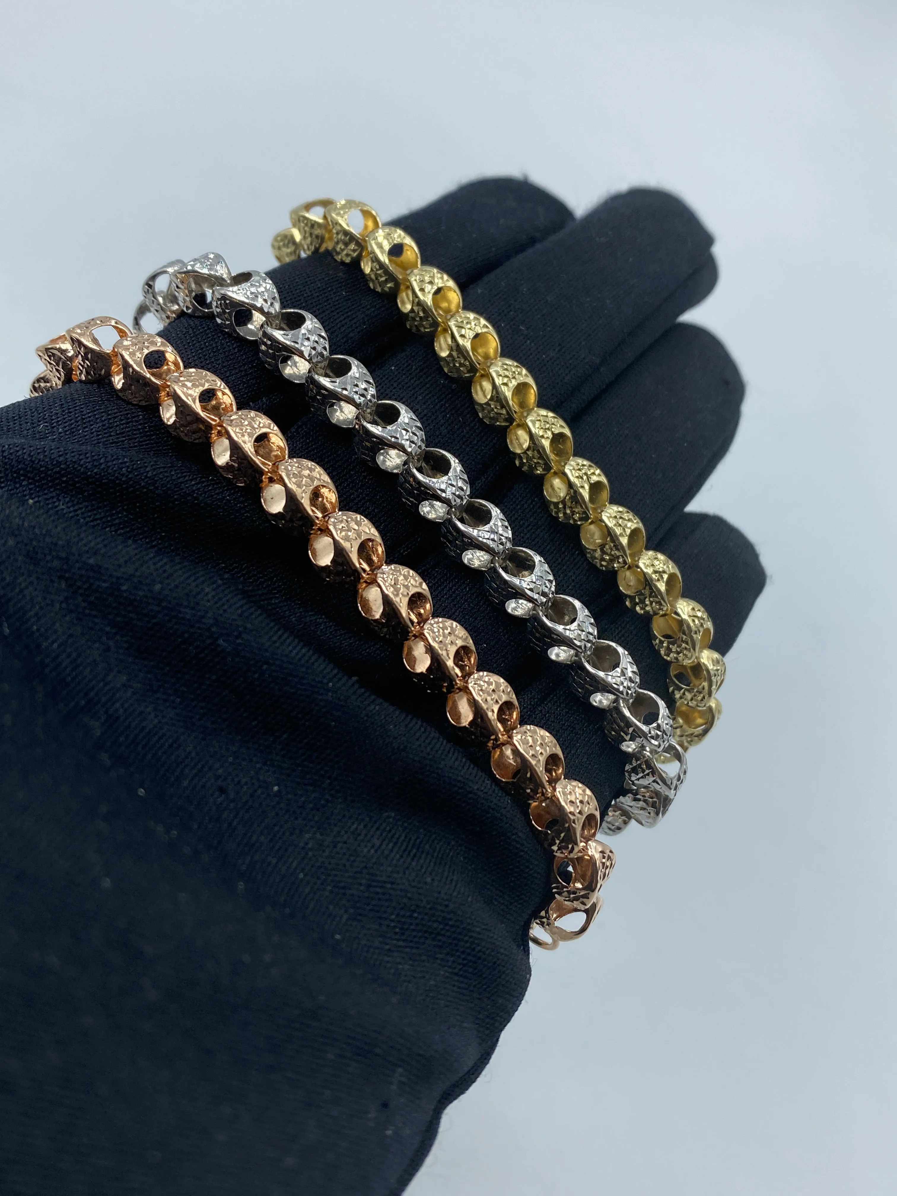 14K 6MM Round Link Bracelet 7.5"