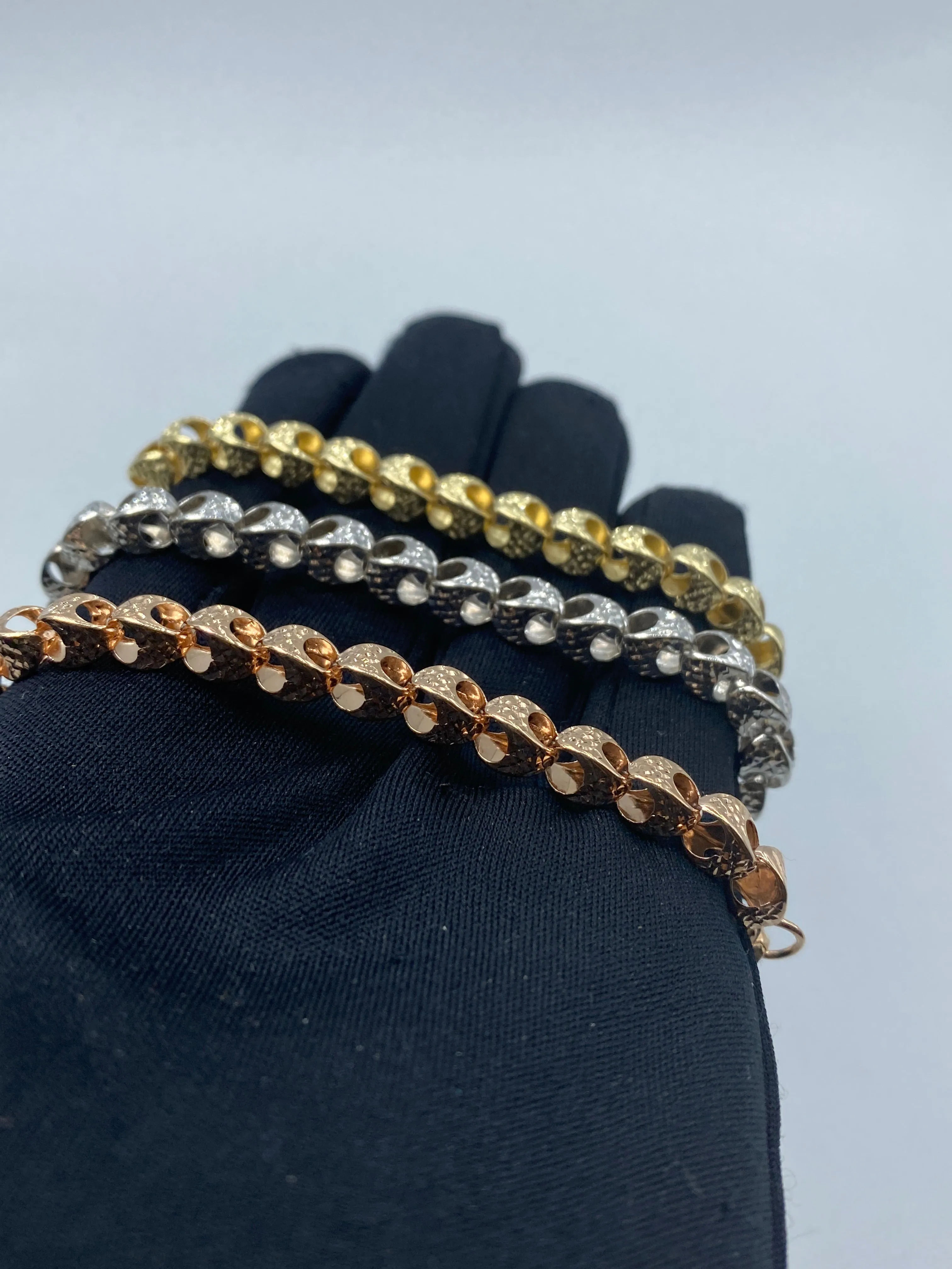 14K 6MM Round Link Bracelet 7.5"