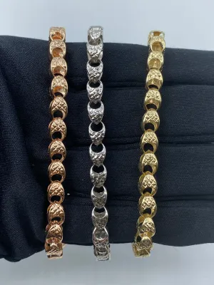 14K 6MM Round Link Bracelet 7.5"