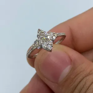 14K Crystal Diamond Engagement Ring