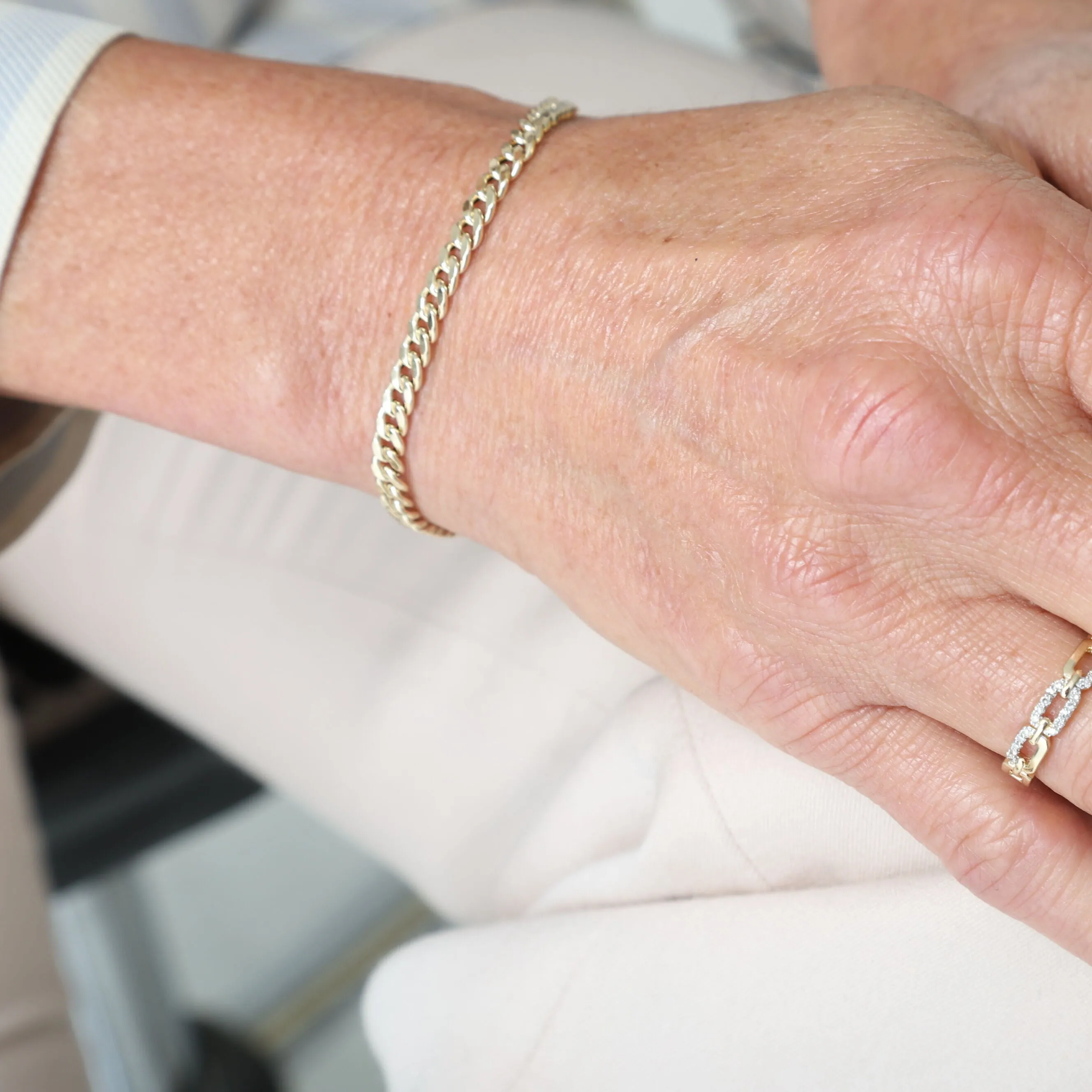 14K Gold 4.5mm Faceted Miami Cuban Link Bracelet
