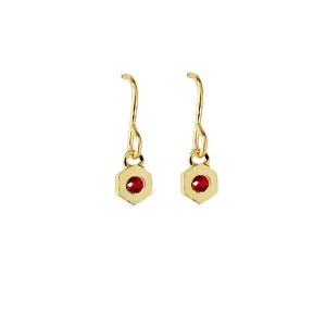 14K Gold and Ruby | July Birthstone Earrings