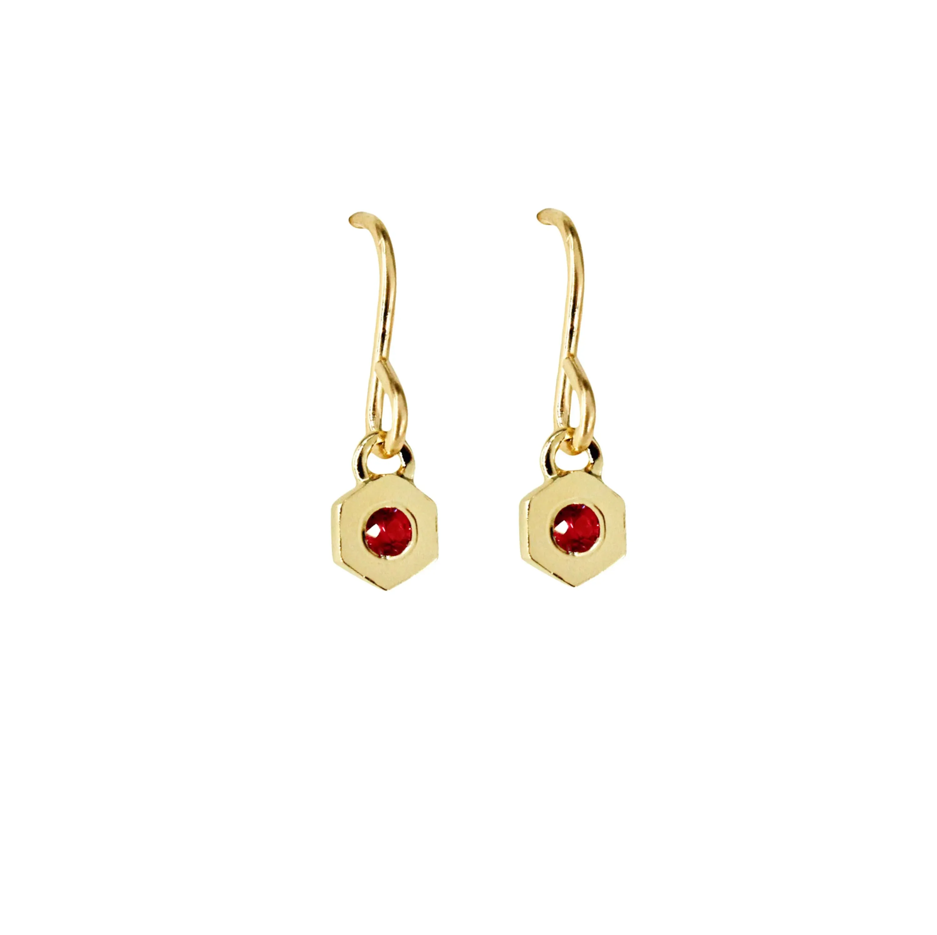 14K Gold and Ruby | July Birthstone Earrings