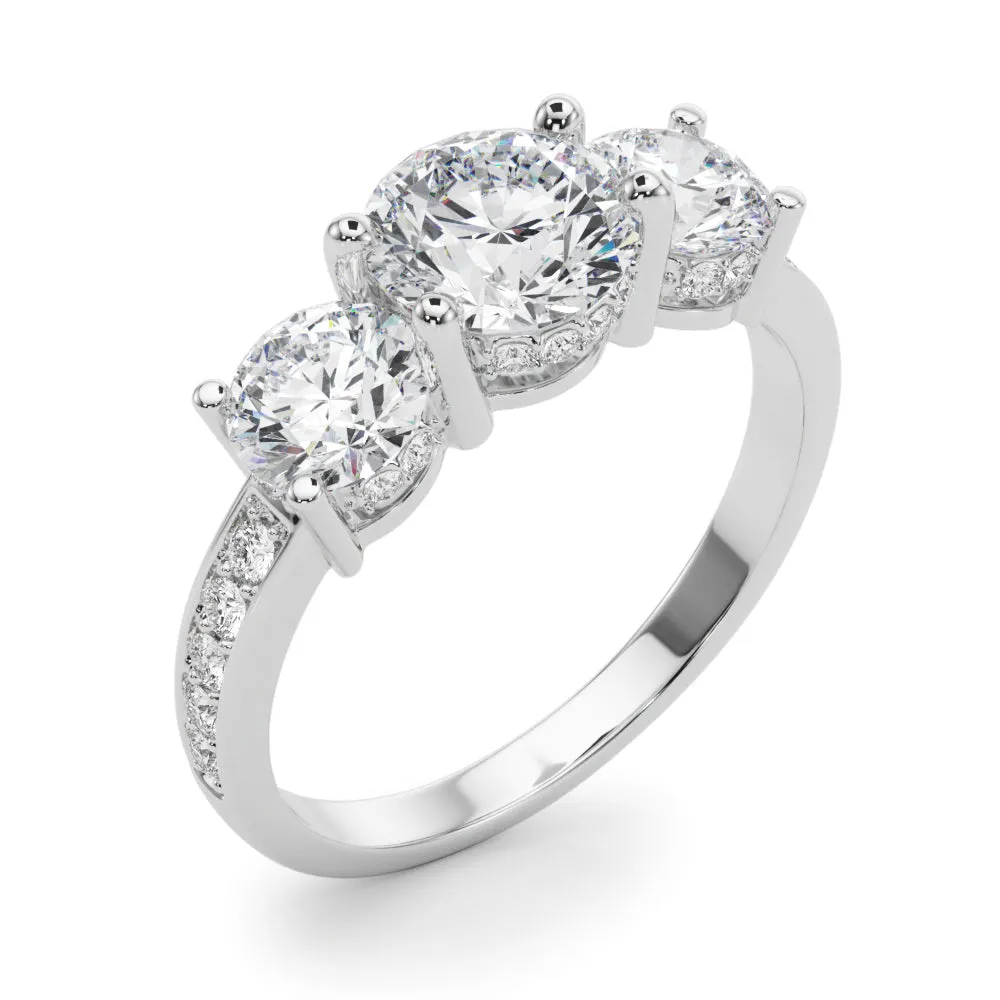 14K Hidden Halo Engagement Ring