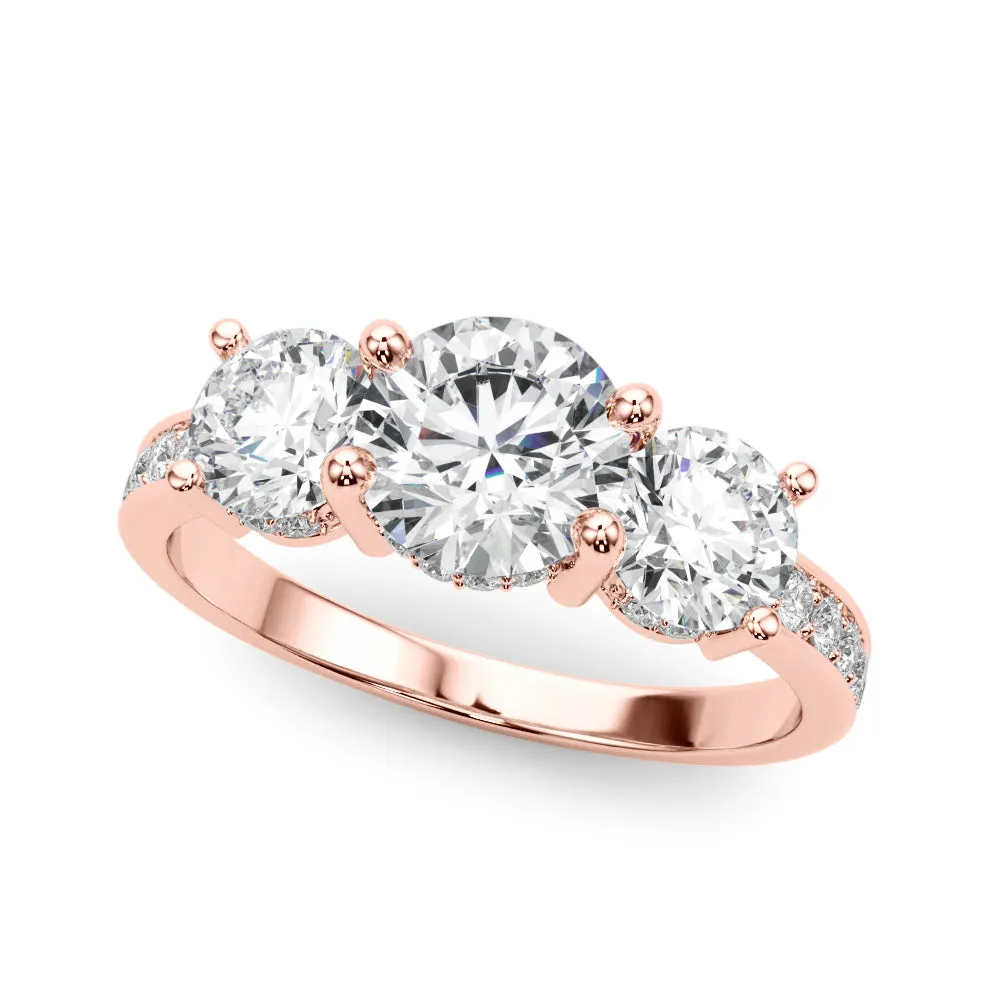 14K Hidden Halo Engagement Ring