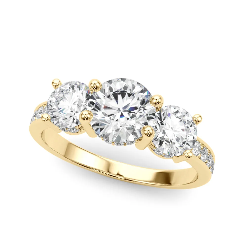 14K Hidden Halo Engagement Ring