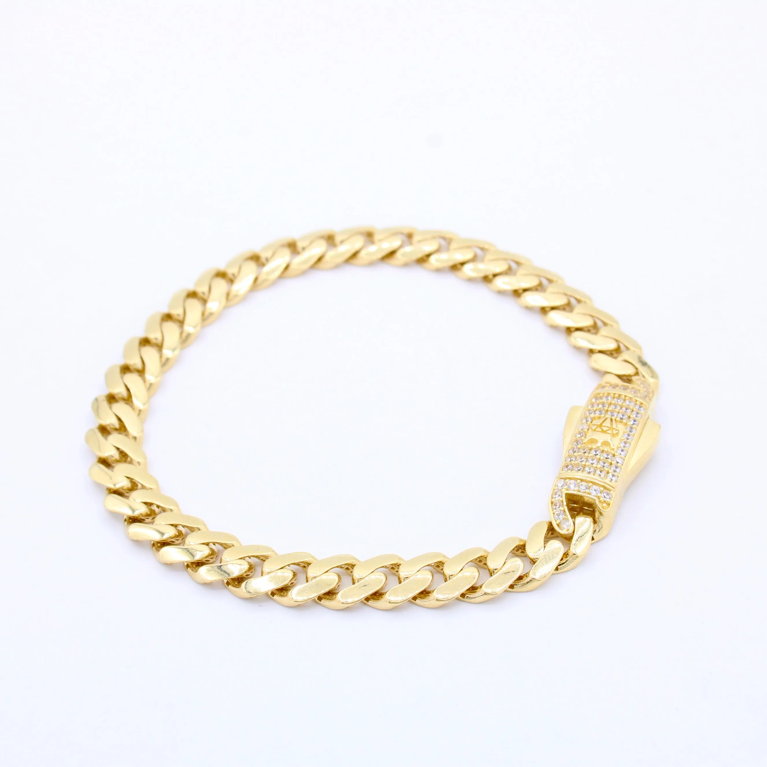 14K Hollow Cuban Bracelet for Women (7MM) JTJ™