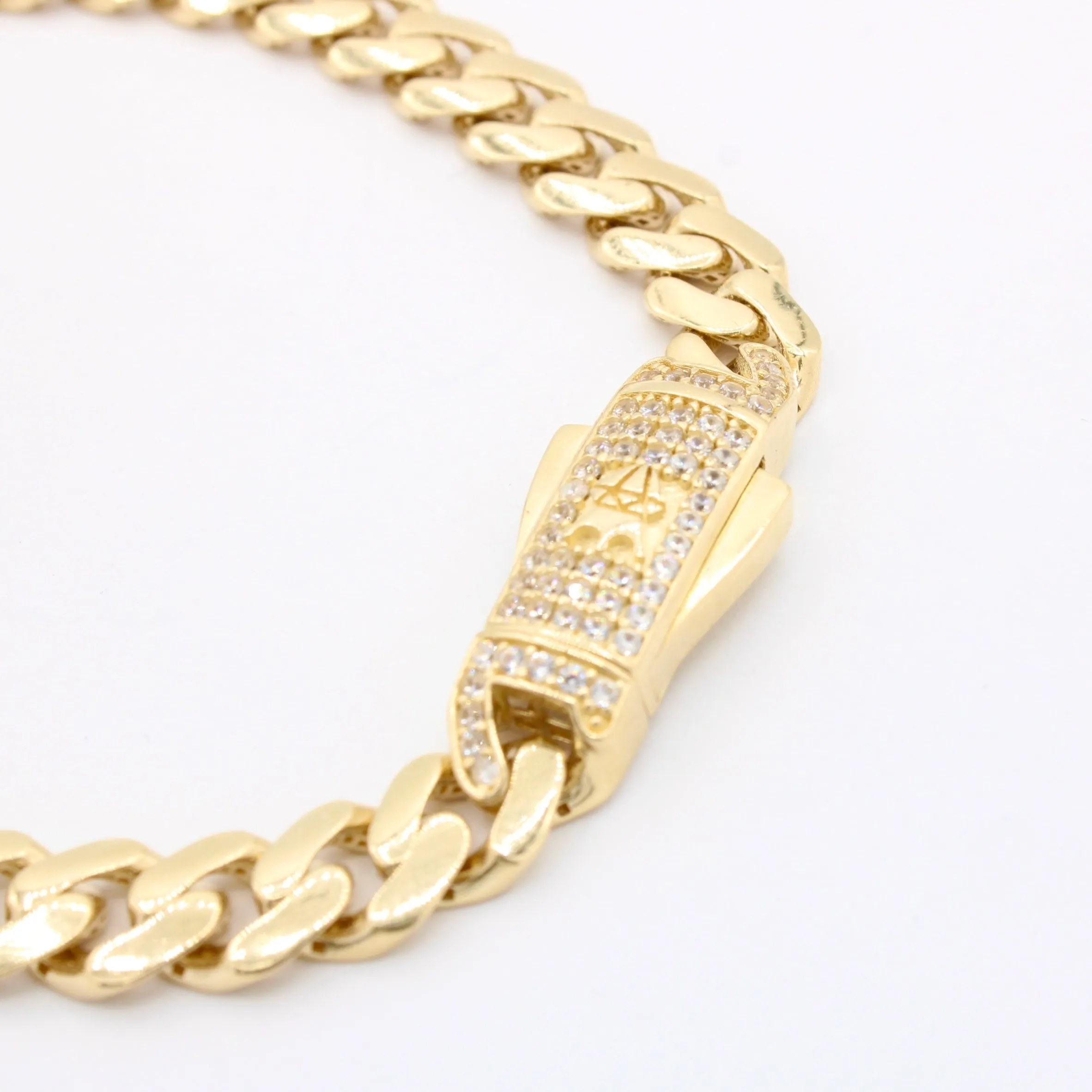 14K Hollow Cuban Bracelet for Women (7MM) JTJ™