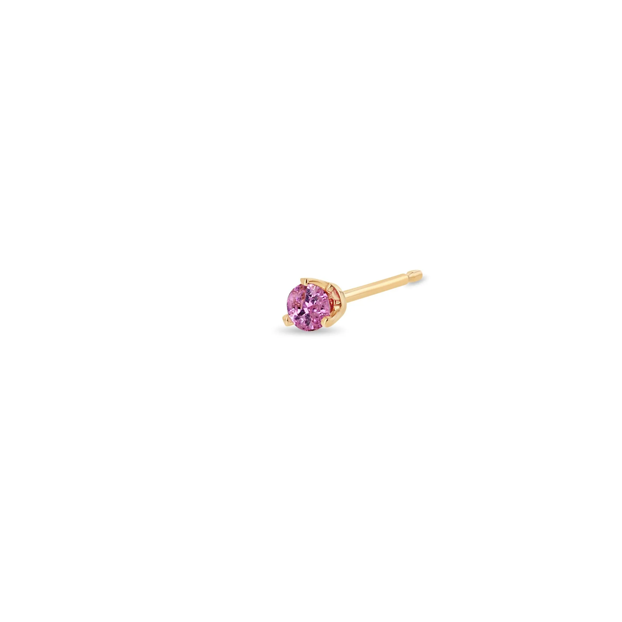14k Medium Pink Sapphire Prong Studs