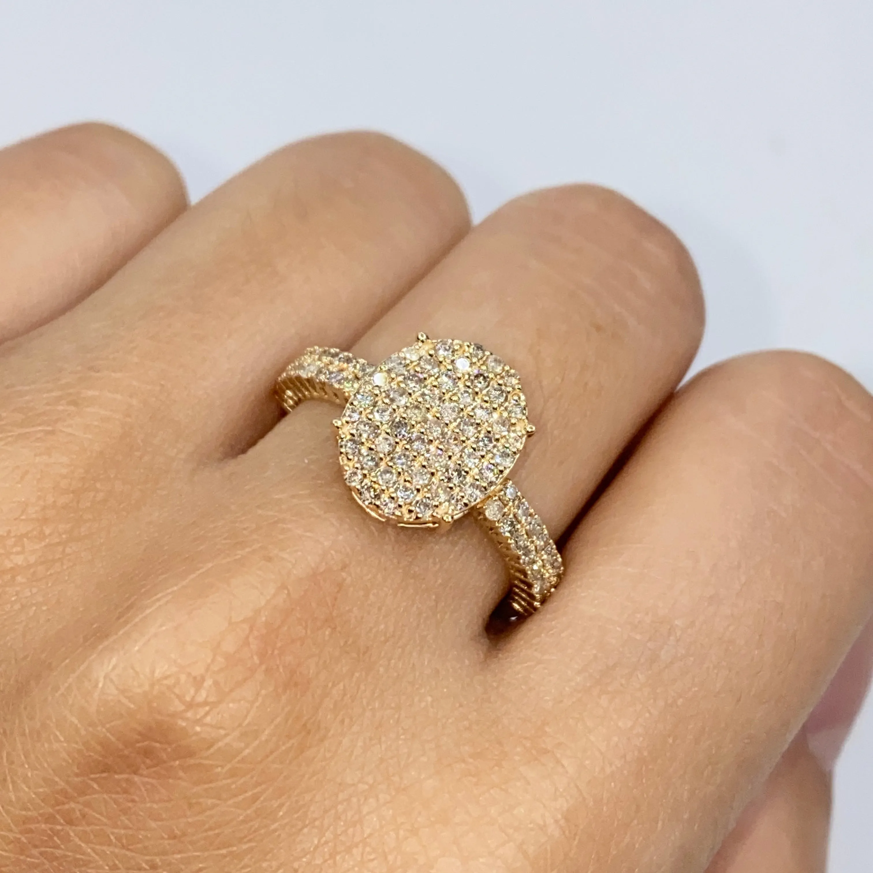 14K Oval Diamond Ring