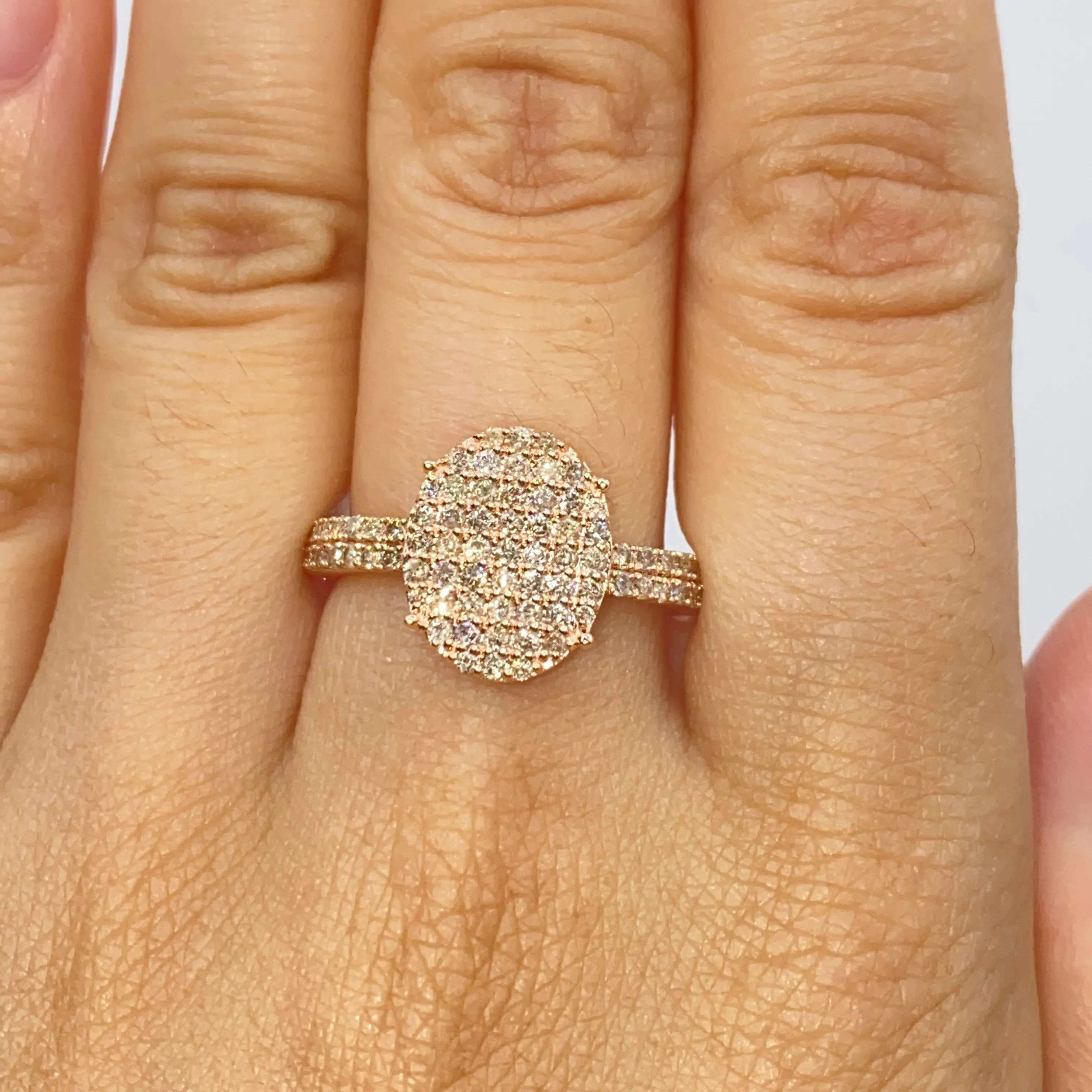 14K Oval Diamond Ring