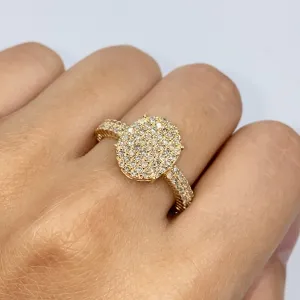 14K Oval Diamond Ring