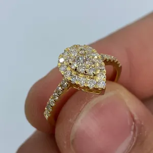 14K Pear Shape Diamond Engagement Ring