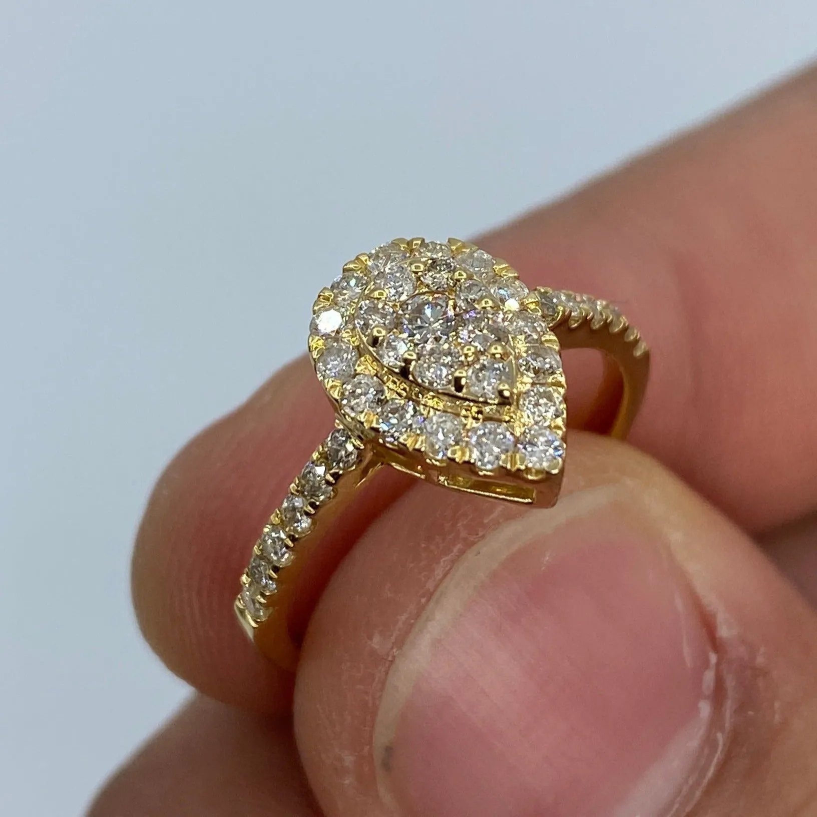 14K Pear Shape Diamond Engagement Ring