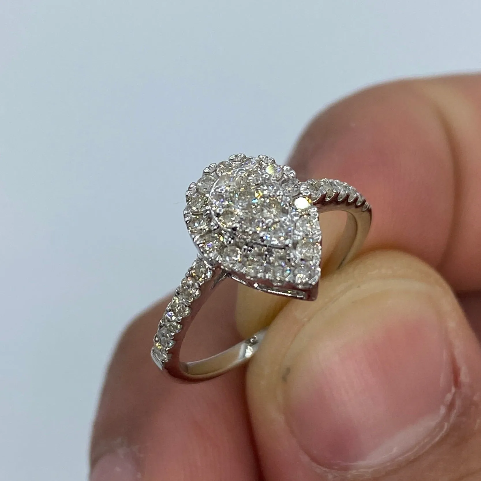 14K Pear Shape Diamond Engagement Ring
