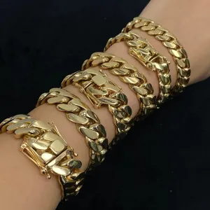14K Solid Gold Cuban Link Bracelet