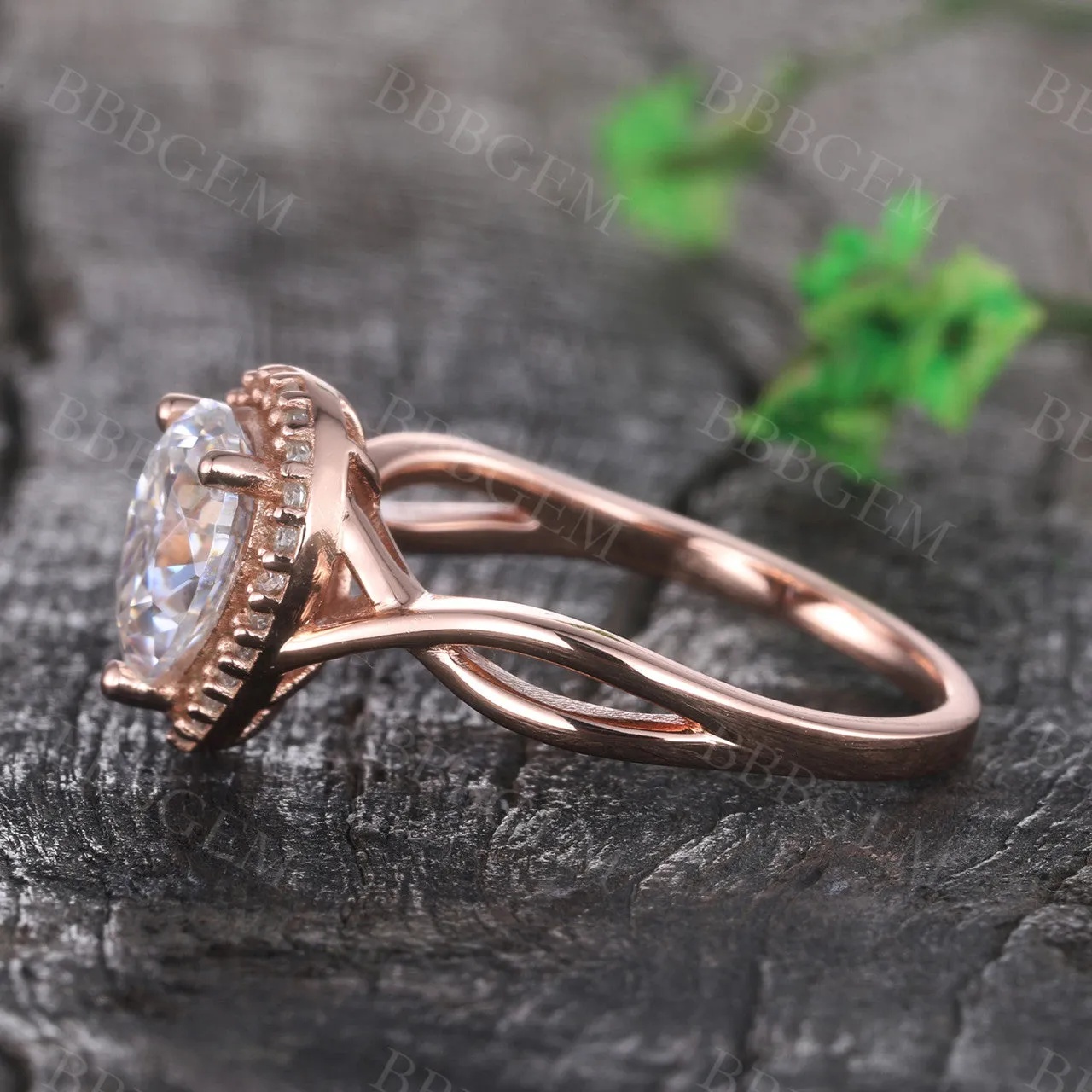 14K Solid Gold Moissanite Engagement Ring Vintage Diamond Ring For Women