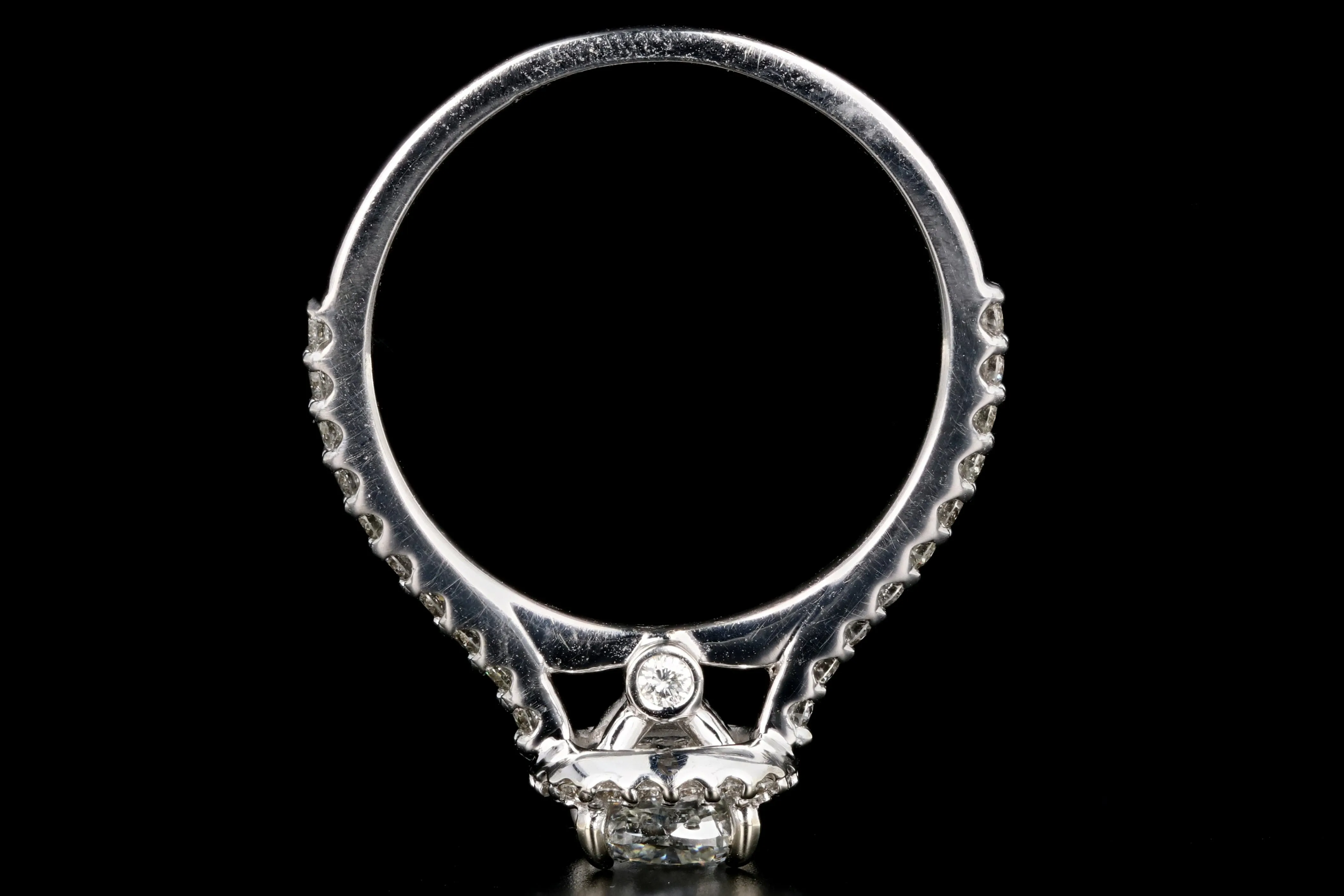 14K White Gold  1.01 Carat Cushion Cut Diamond Engagement Ring GIA Certified