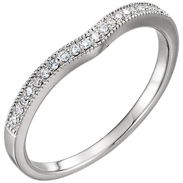 14k White Gold 1/10 CTW Diamond Band, Size 7