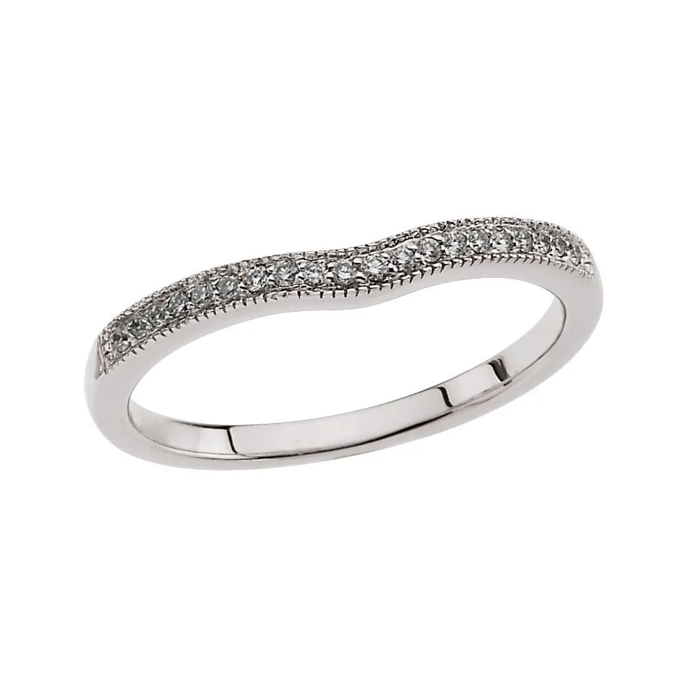 14k White Gold 1/10 CTW Diamond Band, Size 7