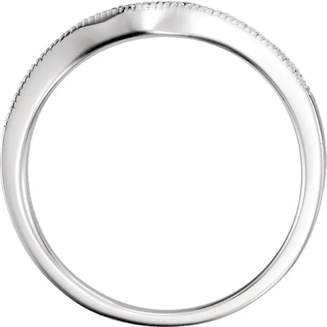 14k White Gold 1/10 CTW Diamond Band, Size 7