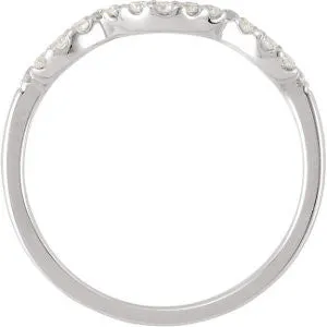 14k White Gold 1/5 CTW Diamond Matching Band to 3/8 CTW Semi-set Engagement Ring, Size 7